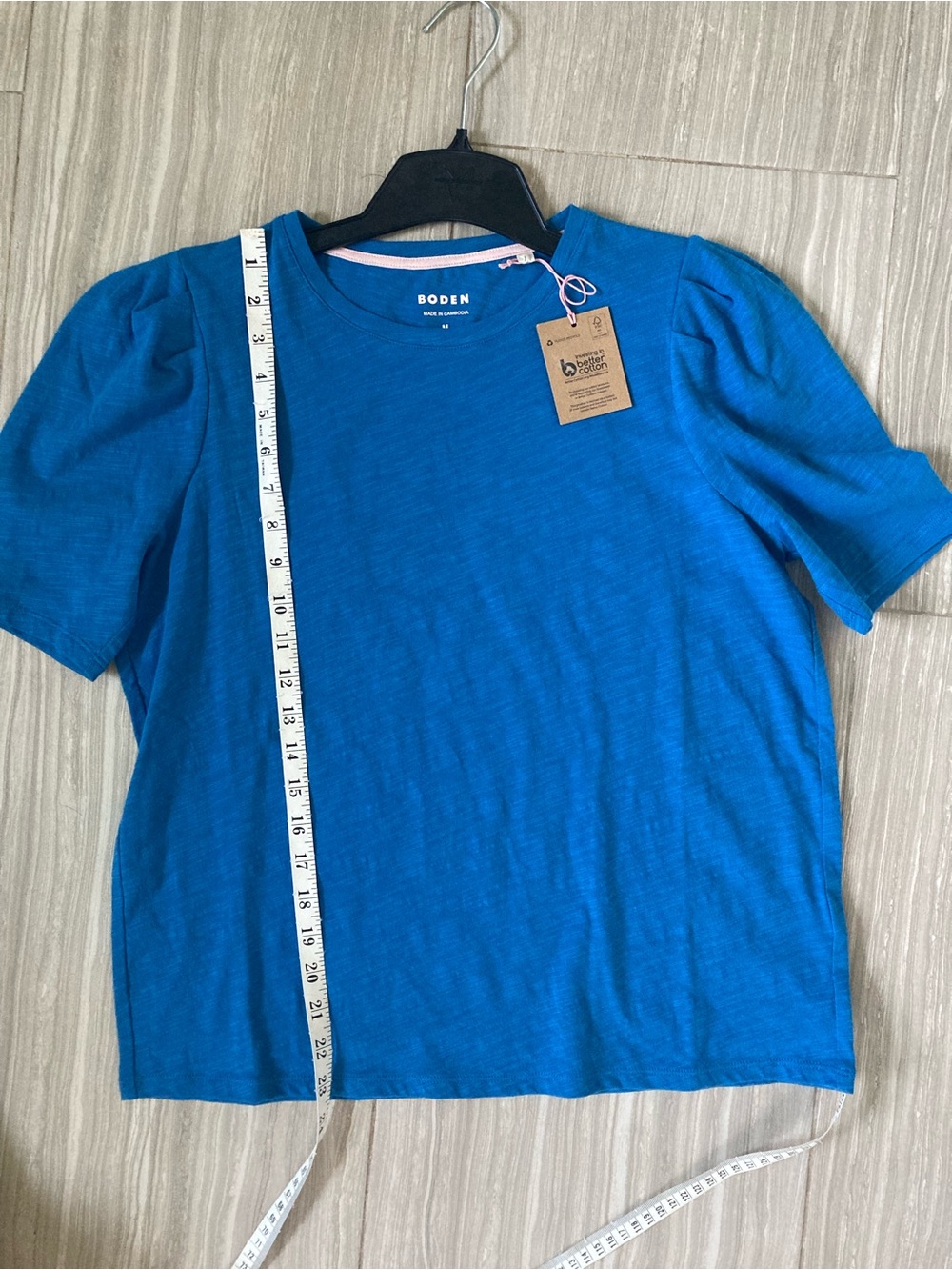 Boden Sophia puffed sleeve tee slub cotton - Picture 3 of 6
